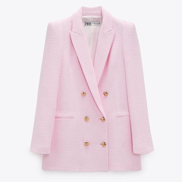 Zara Jackets & Coats Zara Pink Buttoned Blazer Poshmark